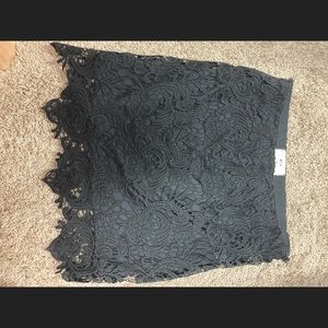 Pins and Needles Black Cotton Lace Mini Skirt